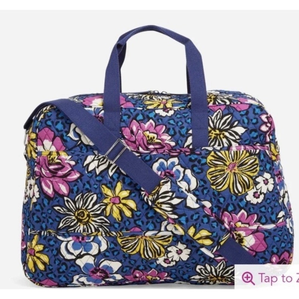 Vera Bradley African Violet Grand Traveler Bag Zip Detachable Adjustable Strap - Picture 7 of 8